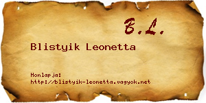 Blistyik Leonetta névjegykártya